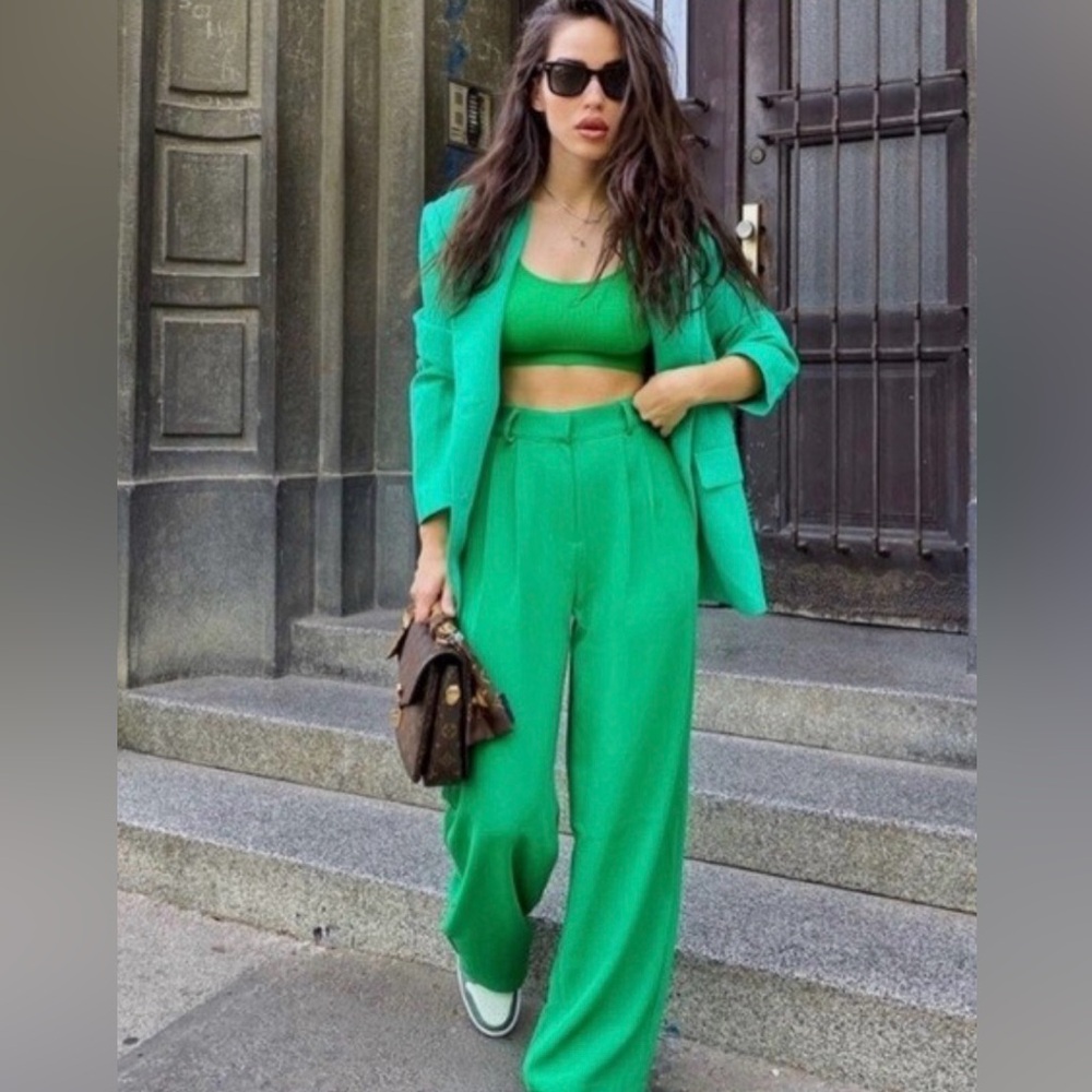 Zara Vibrant Green Women's Pants